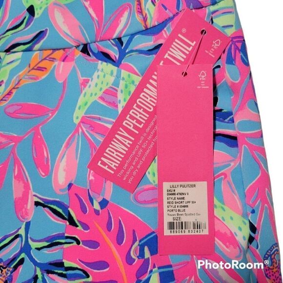 Lilly Pulitzer Reid Shorts Womens Size 0 XS UPF 50+ Luxletic Porto Blue Golf NWT - Picture 12 of 16